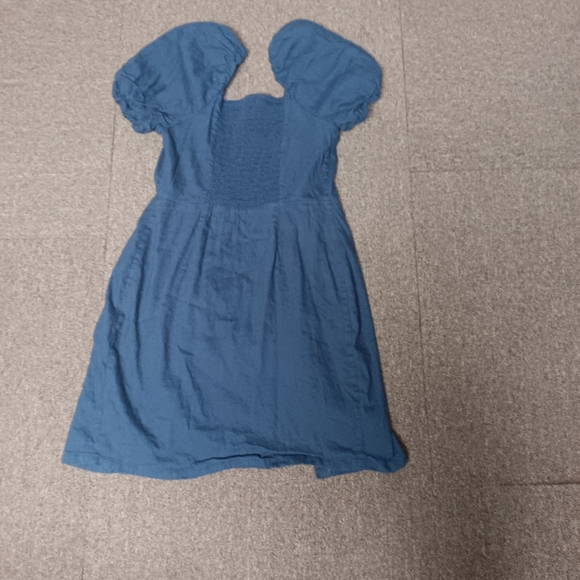 Rachel Parcell Square Neck Navy Linen Blend Mini Dress Medium - Picture 5 of 6